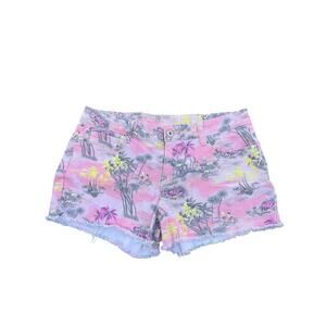 Arizona Jean Co Tropical Print Cutoff Denim Shorts Size 11